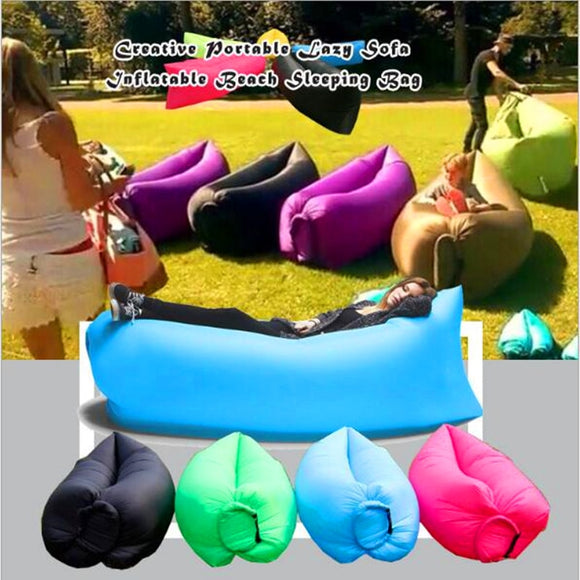 Foldable Gas Lazy Sofa Bed Home Air Furniture Sunshine lay Beach Blow-Up Chair Park Sleeping Air Bag Equipment Waterproof