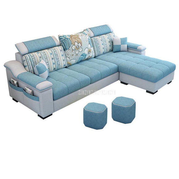 NEW 3 Seat Linen Living Room Sofa Set Home Furniture Modern Design  Frame Soft Sponge L Shape Home Furniture