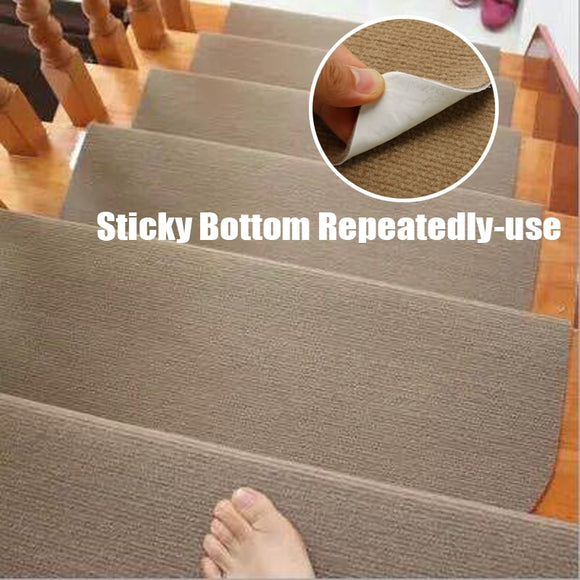14pcs/Set Self-adhesive Stair Pads 20x45cm Anti-slip Rugs Carpet Mat Sticky Bottom Repeatedly-use Safety Pads Mat for Home