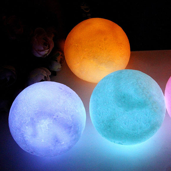 Moon Lamp 4 Color 3D LED  White Blue Pink Yellow Night  For Kids Free Shipping