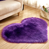 Artificial Wool Sheepskin Baby Room Bedroom Soft Area Mat Long Hairy Rug Blue White Pink Shaggy Carpet Love Heart Shape Fur Rugs
