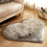 Artificial Wool Sheepskin Baby Room Bedroom Soft Area Mat Long Hairy Rug Blue White Pink Shaggy Carpet Love Heart Shape Fur Rugs
