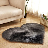Artificial Wool Sheepskin Baby Room Bedroom Soft Area Mat Long Hairy Rug Blue White Pink Shaggy Carpet Love Heart Shape Fur Rugs