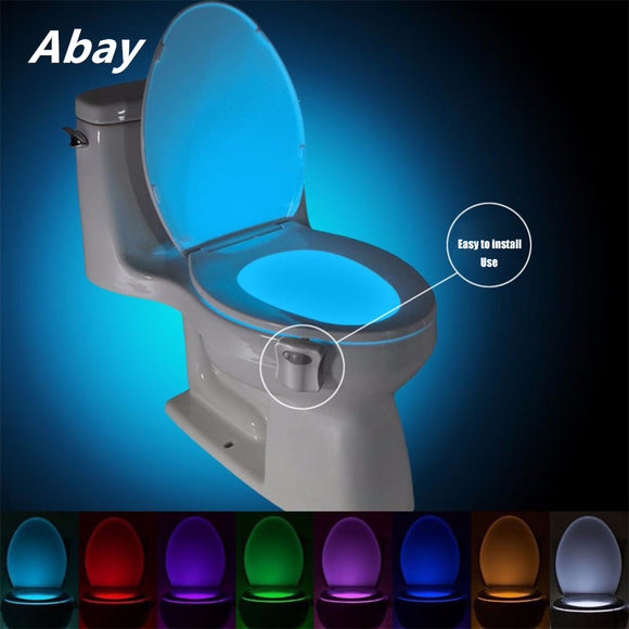 Smart PIR Motion Sensor Toilet Seat Night Light 8 Colors Waterproof Backlight For Toilet Bowl LED Luminaria Lamp WC Toilet Light