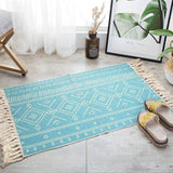 2019New Retro Bohemian Hand Woven Cotton Linen Carpet Rug  Bedside Rug Geometric Floor Mat Living Room Bedroom Carpet Home Decor