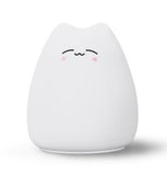 LED Colorful Night Light Animal Cat Silicone Soft Cartoon Baby child Nursery Lamp for Children Gift