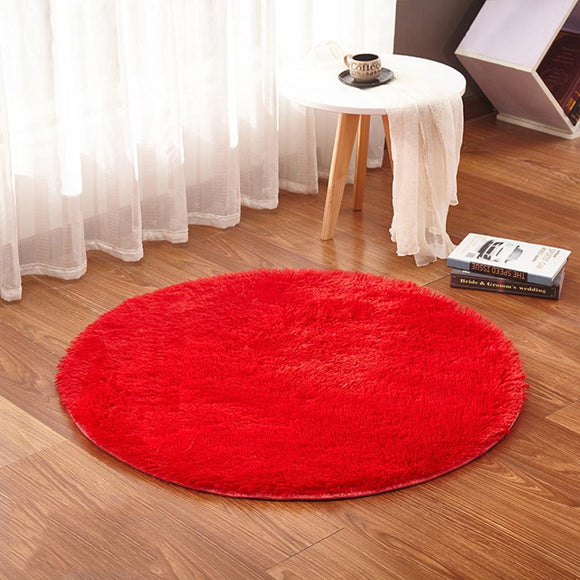 RULDGEE Fluffy Round Rug for Living Room Faux Fur Carpet Kids Bedroom Plush Rugs Shaggy Computer Chair Upholstery Area Rug mats