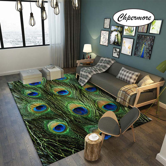 Chpermore Animal fur peacock feather Large Carpets feather decoration Tatami Mats Bedroom Home Lving Room Rug Floor Rugs