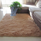 Thickened washed silk hair non-slip carpet living room coffee table blanket Bedroom bedside mat yoga rugs solid color plush rug