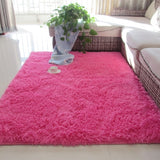 Thickened washed silk hair non-slip carpet living room coffee table blanket Bedroom bedside mat yoga rugs solid color plush rug