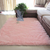Thickened washed silk hair non-slip carpet living room coffee table blanket Bedroom bedside mat yoga rugs solid color plush rug