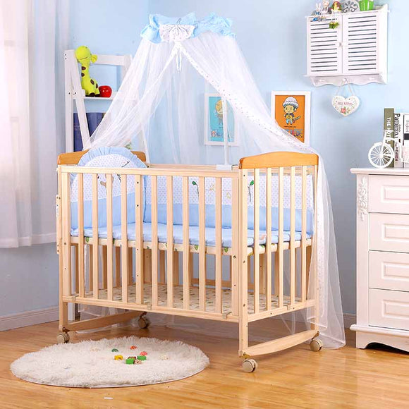Baby Crib Mosquito Net Room Decor Children's Bed Canopy With Bracket Holder Hung Dome Mosquito Net 0-1Y Girl's Room Crib Netting