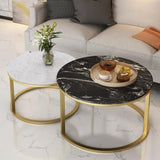 Popular Modern 100% Marble Round Coffee Table for Living Room 2 in 1 Combination Tea Table журнальный столик mesa de centro