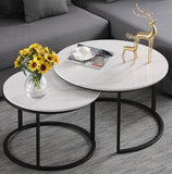 Popular Modern 100% Marble Round Coffee Table for Living Room 2 in 1 Combination Tea Table журнальный столик mesa de centro