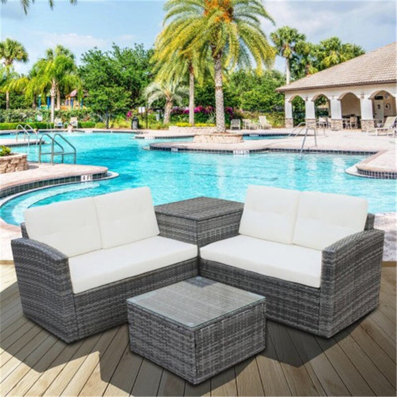 4-Piece Patio Sofa Set For Garden Outdoors