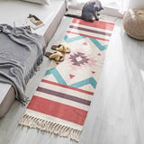 Hot Retro Bohemian Hand Woven Cotton Linen Carpet Tassel Rug Geometric Floor Mat Bedroom Tapestry Decorative Blanket Area Rug