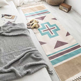 Hot Retro Bohemian Hand Woven Cotton Linen Carpet Tassel Rug Geometric Floor Mat Bedroom Tapestry Decorative Blanket Area Rug