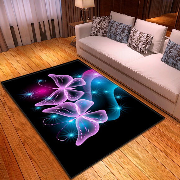 3D Dream Butterfly pattern printed large Size Carpets For Living Room Bedroom Area Rugs Coffee Table Floor Rug home Decor Mats