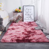 European long hair bedroom carpet bay window bedside mat washable blanket Gradient color living room rug Gray Blue
