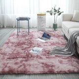 European long hair bedroom carpet bay window bedside mat washable blanket Gradient color living room rug Gray Blue