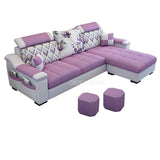NEW 3 Seat Linen Living Room Sofa Set Home Furniture Modern Design Solid Wood Frame Soft Sponge L Shape Home Furniture