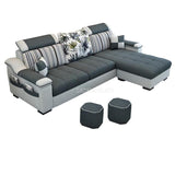 NEW 3 Seat Linen Living Room Sofa Set Home Furniture Modern Design Solid Wood Frame Soft Sponge L Shape Home Furniture