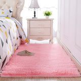 Thickened washed silk hair non-slip carpet living room coffee table blanket Bedroom bedside mat yoga rugs solid color plush