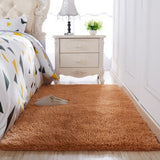 Thickened washed silk hair non-slip carpet living room coffee table blanket Bedroom bedside mat yoga rugs solid color plush