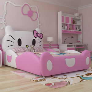 2017 new design modren design hello kitty pink leather children bedroom for girls