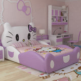 2017 new design modren design hello kitty pink leather children bedroom for girls