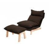 Lazy solid wood sofa, single fabric detachable and washable folding Nordic solid wood bedroom small family leisure sofa