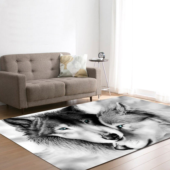 Living Room Carpet Bedroom Floor Mat Wolf Pattern Flexible Mat Home Kitchen Art Door Mat Soft Large Blanket Bedroom CB4517/o