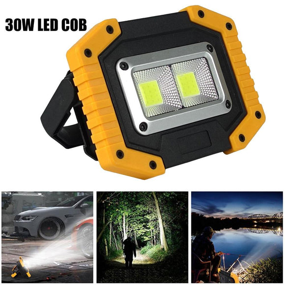 30W LED COB Work Light Portable Spotlight USB Rechargeable Camp Emergency Lamp