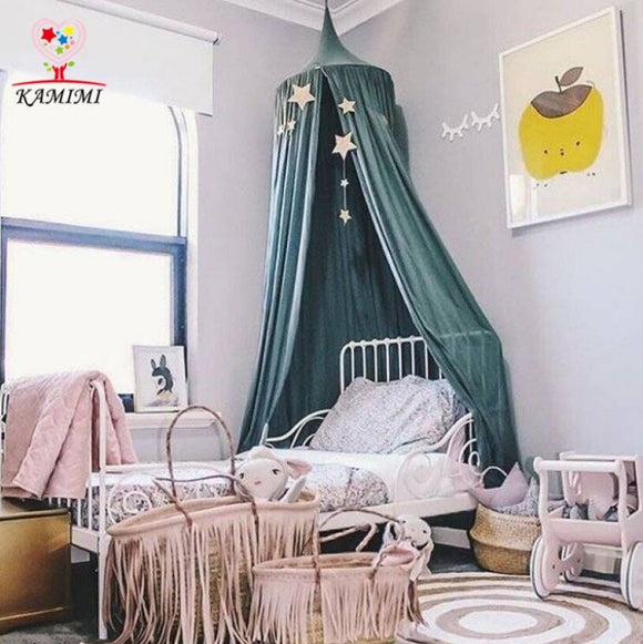 Northern European-Style INS Foreign Trade Baby Tent Pure Cotton Solid Color CHILDREN'S Room Baby Dome Bed Curtain Shade Mosquito