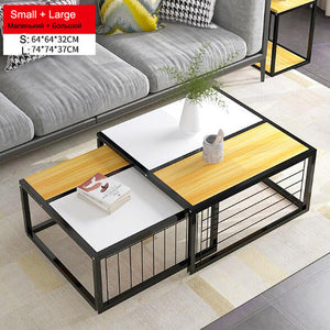 Creative 2 in 1 coffee table living room coffee tea table center side table sofa table save space Telescopic design small table