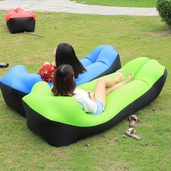 Portable Garden Sofas Ultralight Fast Inflatable Sofa Lazy bag Air Bag Outdoor Camping Air Sofa Beach Bed Air Nylon Banana Sofa