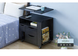 Movable Lifting Bedside Table Laptop Desk Bedside Cabinet Bookcase with Tissue Box