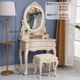 European Dressing Table Carve Celebrity Makeup Table Penteadeira Bedroom Furniture Vanity Mirror Makyaj Masası Kaptafel Cheap