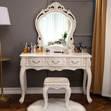 European Dressing Table Carve Celebrity Makeup Table Penteadeira Bedroom Furniture Vanity Mirror Makyaj Masası Kaptafel Cheap