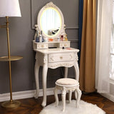 European Dressing Table Carve Celebrity Makeup Table Penteadeira Bedroom Furniture Vanity Mirror Makyaj Masası Kaptafel Cheap