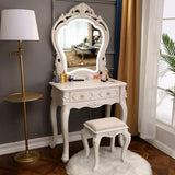 European Dressing Table Carve Celebrity Makeup Table Penteadeira Bedroom Furniture Vanity Mirror Makyaj Masası Kaptafel Cheap