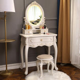 European Dressing Table Carve Celebrity Makeup Table Penteadeira Bedroom Furniture Vanity Mirror Makyaj Masası Kaptafel Cheap
