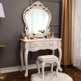 European Dressing Table Carve Celebrity Makeup Table Penteadeira Bedroom Furniture Vanity Mirror Makyaj Masası Kaptafel Cheap