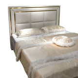 Double bed light luxury storage leather bed Nordic furniture model room leather art hotel custom wedding solid wood bed