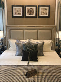 Double bed light luxury storage leather bed Nordic furniture model room leather art hotel custom wedding solid wood bed
