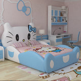 2017 new design modren design hello kitty pink leather children bedroom for girls