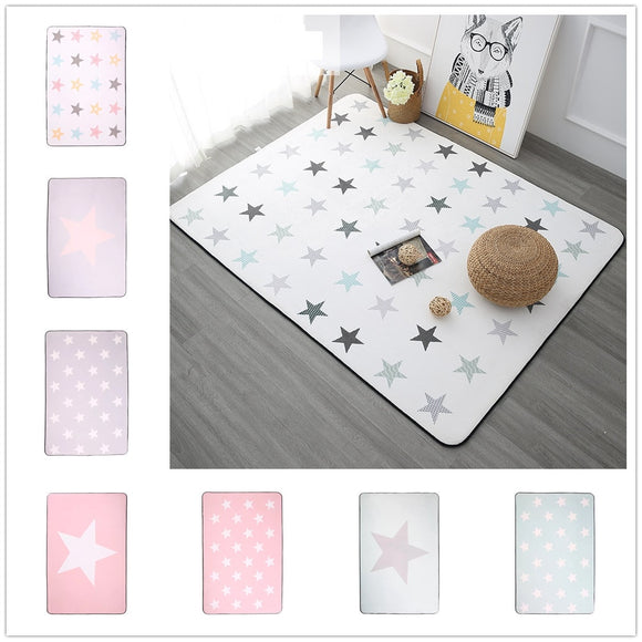 Korean Design Star Printed Carpet Anti-Slip Floor Rug Bath Mat Soft Baby Playing Carpets for Living Room Indoor Bedroom Rug