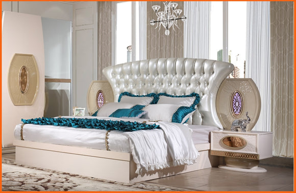 Furniture Bedroom Set Quarto Real New Design High Quality Low Price King Size Bed, Night Stand, Wardrobe, Dresser , Bedroom Set