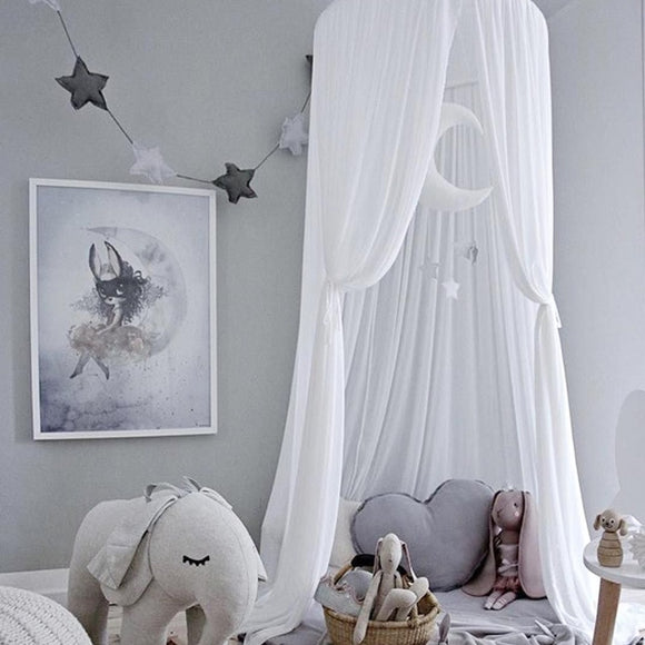 Children's Tent Chiffon Mosquito Net Summer Dome Bed Curtain for 0~9Y Baby Cot Canopy Home Decoration Cute Princess Room Netting