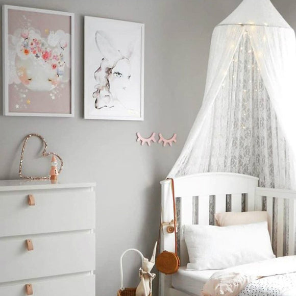 Nordic white lace princess crib netting children's room decorationdome dream dome bed curtain tent